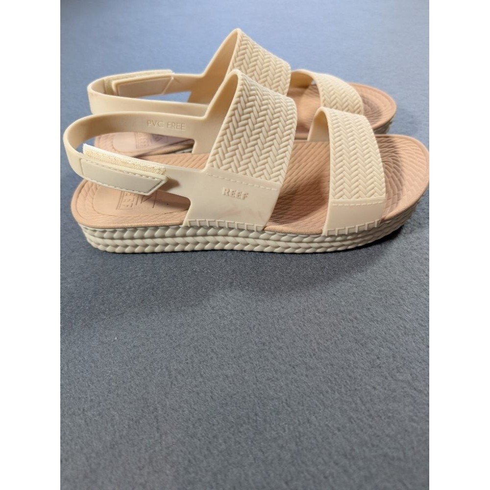 Reef Women's Sandals Beige Woven Strap Slingback Beach Slides Size 7